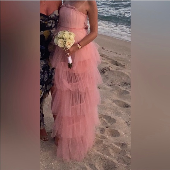 NWT Lovers and Friends Long Bobbit Gown in Blush Pink Size Small - Picture 5 of 12